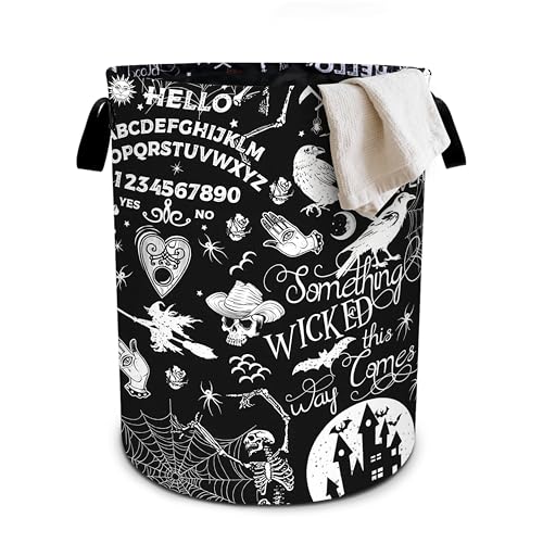 Halloween Black Laundry Basket Foldable Oxford Cloth Tote Bag Laundry Hamper Clothes Storage Bucket Organizer For Bathroom/Laundry Storage/Bedroom 19.6x15.7 Inch - color: Halloween Crow