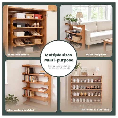 Shoe Rack,5 Tier Shoe Organizer Storage Shelf,Bamboo Narrow Shoe Closet,Small Space Shoe Rack,for Entryway Closet 30.7×7.48×25.98inch - size: 5 Tier-30.7" Wide