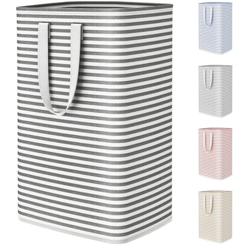 Lifewit 75L Large Collapsible Laundry Hamper, Tall Foldable Dirty Clothes Baskets Waterproof, Freestanding Design with Easy Carry Handles in Dorm Bedroom Bathroom College, Black - color: Black, size: 75L