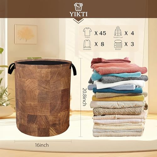 Wood Texture Pattern Laundry Basket,Rustic Farmhouse Clothes Hamper,Oxford Cloth Collapsible Nursery Hamper Storage Organization for Bedroom,Bathroom,Office,College Dorms,16x20 Inch - color: Wood Texture Pattern