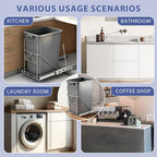 Pull Out Trash Can Under Cabinet: 7–11 Gallons Under Sink Trash Can for Kitchen Requires Min. Cabinet Opening 12"W X 17.5"D X 17.5"H - Cabinet Trash Can Pull Out Kit (Trash Can Not Included)