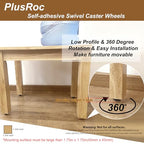 PlusRoc 16 Pack 1 Inch Self Adhesive Caster Wheels for Furniture Mop Bucket, Load Capacity 28 LBS Per Wheel, Low Profile Swivel Wheels for Small Appliance Storage Bins - style: Steel Ball
