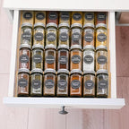 Sweet Living 4 tier spice rack drawer organizer for Kitchen Cabinets | Wooden spice drawer organizer, Space-Saving kitchen drawer organizer for Neat In-Drawer Spice Storage