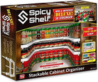 Spicy Shelf 3.0 - Expandable 2 Tiered Spice Rack Organizer for Cabinet & Pantry - Kitchen Seasoning Organizer - Cabinet Spice Racks for Inside Cabinets (Spicy Shelf Premium) - Home Organization