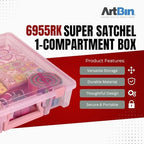 ArtBin 6955RK Super Satchel 1-Compartment Box, Art & Craft Organizer, 1-Pack, Translucent Blush - color: Blush, size: 1 Pack