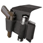 Bedside Pistol Holster, Tactical Bed Side Gun Holster, Under Mattress Handgun Holster with Flashlight Loop Holder - color: BK