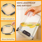Large Thicker Food Storage Containers with Lids Airtight 5.3L/179Oz, 4pcs Plastic Pantry Storage Container for Dry Food/ Flour/ Sugar/ Pasta/ Cereal/ Baking Supplies, Canister for Kitchen Organization