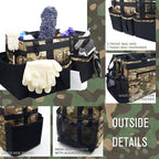 SCAVATA Wearable Cleaning Caddy Organizer with Handle & Shoulder Straps for Housekeepers, Under Sink & Car Cleaning Tool Organizer Bag with 4 Foldable Dividers (Camouflage) - color: Camouflage