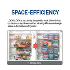 (Pack of 3) LOCK & LOCK Airtight Rectangular Tall Food Storage Container 43.96-oz / 5.49-cup