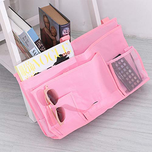 Sugaroom Bedside Storage Caddy, Bunk Bed Organizer Bed Storage Pocket Bedside Organizer Hanging Bed Storage Caddy for College Dorm Room, Hospital Bed Rails, Baby Bed, Camp (Pink) - color: Pink, size: Large