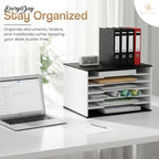 12x18 Construction Paper Organizer, 6-Tier Wooden Flat File for 11x17 & A3 Sheets | Large Durable wood composite organizer Paper Storage for Classroom, Office & Art Room | Black & White| - size: 6 tiers Black & White 20.25"W x 12.25"H x 13.25"D