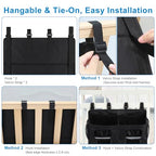 Accmor Changing Table Diaper Organizer, Hanging Diaper Caddy Organizer Stacker for Cribs Changing Table Playard Wall Baby Essentials Storage, Black - style: Double Enlarged-Black