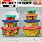 Pyrex Simply Store (7-Pack) Glass Food Storage Containers Set, (1, 2, 4 & 7 Cup) Meal Prep Containers With Plastic BPA-Free Lids, Dishwasher & Microwave Safe - size: 7 Pack