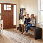 Tribesigns 71'' Extra Long Shoe Storage Bench,Mid-Century Modern Entryway Bench,Indoor Wooden End of Bed Bench for Hallway,Bedroom,Living Room (Black) - color: Black