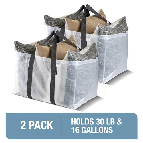 CleverMade Frakta Basket Reusable Grocery Tote - 76L - Pack of 2 - Transparent - Collapsible Storage Shopping Organizer - Heavy Duty Utility Bag Home - color: Transparent, size: 76L