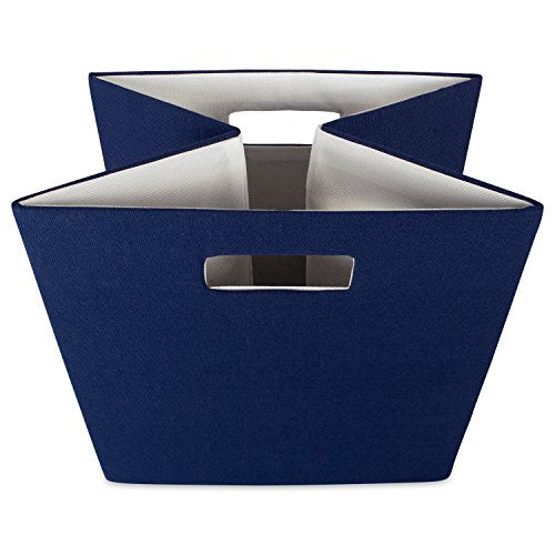 DII Poly-Cube Storage Collection Hard Sided, Collapsible Solid, Large, Nautical Blue - color: Blue, size: Large Square, 13x13x13"