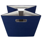 DII Poly-Cube Storage Collection Hard Sided, Collapsible Solid, Large, Nautical Blue - color: Blue, size: Large Square, 13x13x13"