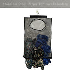 Hanging Mesh Laundry Hamper (30in*20in*2in) Large Dirty Clothes Bag, Can Be Used Behind The Door & Closet & Caravan& Bathroom (Black) - color: Black