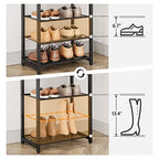 HOOBOR 10 Tier Shoe Rack, Large Capacity Shoe Storage for 18-20 Pairs, Sturdy Metal Shoe Shelf for Closet Entryway, Space Saving Shoe Organizer for Sneakers Heels, Rustic Brown BF40XJ01 - size: 20.5" L x 11.8" W x 67.7" H