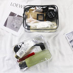 6 Packs Clear Cosmetics Bags for Women Men Waterproof Toiletry Bags PVC Makeup Bags Organizer Case with Zipper for Travel Bathroom (6 Black&White) - color: 6 Black&White