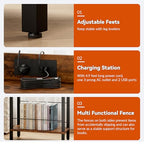 DGSANDGO Narrow Side Table (Rustic Brown) - Nightstand with Charging Station (2 USB + 1 AC Outlet) & Drawer, Mute Wheels for Balcony/Kid’s Room/Bedroom - color: Rustic Brown, size: Drawer Wide-24.4"H 1 PC