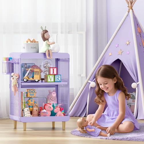 SYKIARIOL Kids Nightstand,Kids Bedside Table,Teen Girls Night Stand,Toddler Night Stand,End Table for Girls Room Storage,Purple Nightstand - color: Purple