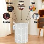 LANGYASHAN Laundry Basket Canvas Fabric Collapsible Organizer Basket for Storage Bin Toy Bins Gift Baskets Bedroom Clothes Children Nursery Hamper (Arrowhead) - color: Arrowhead