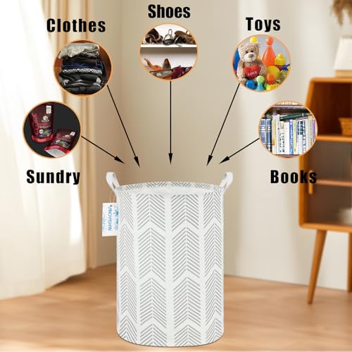 LANGYASHAN Laundry Basket Canvas Fabric Collapsible Organizer Basket for Storage Bin Toy Bins Gift Baskets Bedroom Clothes Children Nursery Hamper (Arrowhead) - color: Arrowhead