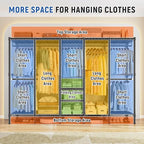 Raybee 88.2" W Clothes Rack Heavy Duty Clothing Racks for Hanging Clothes Extra Wide Portable Closet Loads 1200LBS Freestanding Garment Rack for Bedroom 88.2" W x 75.6" H x 15.7" D, Black - color: Black, style: NO COVER