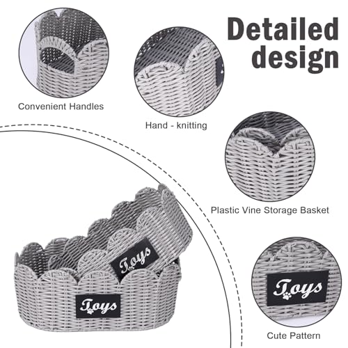 Dog Toy Storage Bin Large Cotton Rope Basket for Dog Toys,2Pack Pet Toy Basket with Handles, Decorative Toys Box Storage Organizer, Pet Toy Organizer for Home and Living Room Organization
