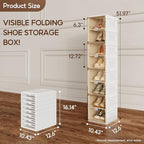 ANTBOX Shoe Organizer Storage Box, Portable Folding Shoe Rack for Closet with Magnetic Clear Door,Large Sneaker Cabinet Bins Sturdy Easy Assembly 8 Layers-8 Grids - size: 8 Layers-8 Grids