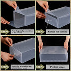 Sintuff 20 Pcs Clear Shoe Boxes Plastic Stackable Clear Shoe Storage Boxes for Women Men Ankle Boots High Heels Rooms Closet(11.8 x 7.5 x 3.7 Inches) - size: 11.8 x 7.5 x 3.7 Inches