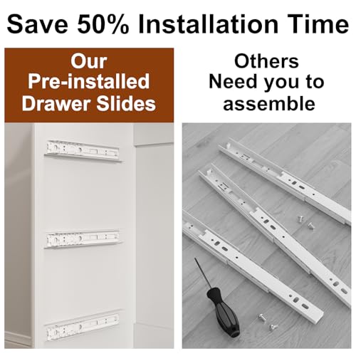 3 Drawer Dressers for Bedroom, 32" Large Wood Dresser w/Charging Station, Open Shelf Top, Pre-Installed Slides, Wide Modern Dressers with 3 Drawer Storage Organizer for Bedroom Living Room, White - color: White, size: 16"D x 32"W x 35"H (3 Drawers)
