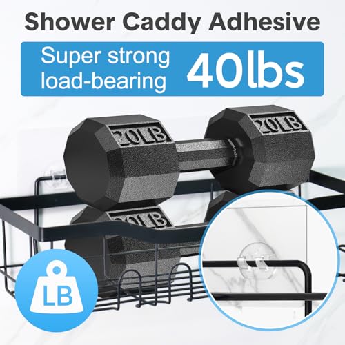 Shower Caddy Adhesive Replacement, Transparent Strong Adhesive Hooks, No Drilling, Waterproof, for Shower Caddy, Bathroom Storage Shelves and Kitchen Racks (Single*12pcs) - color: 12 Single