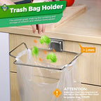 HNYYZL Trash Bag Holder,2 Pack Trash Bag Holder for Cabinet Door and Cupboards,Stainless Steel,Plastic Bag Holder Under Sink,Use for Kitchen,Bathroom,Camper,Rv - color: Silver