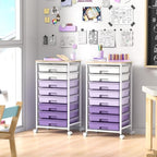 SYKIARIOL Rolling Cart with Drawers,Utility Cart With 8 Drawers and Wooden Tabletop for Living Room,Classroom,Bedroom,Bathroom,Dorm,Office,Purple - color: Purple