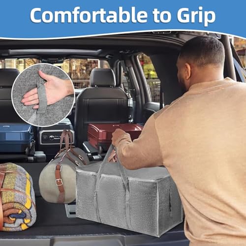 16 Pack-Extra Large Heavy Duty Moving Bags - Waterproof Storage Totes with Handles & Zippers, Foldable for College Dorm, Storage (Gray) - color: Gray, size: 16