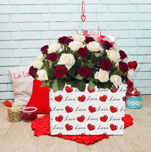 NTAOHAMPER Mothers Day Gifts Love Heart Fabric Storage Basket Empty with Handles, Books Box, Baby Shower Baptism Lovely Storage24L(Heart) - color: Heart