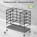 Toothbrush Holder with Quick Drying Mat—Toothbrush and Toothpaste Holders for Bathrooms—5 Slots Openwork Design Black Toothbrush Holder Set,Bathroom Counter Organizer for Electric Toothbrush - size: Large