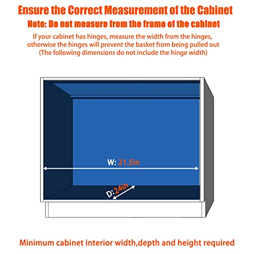 ROOMTEC Pull Out Cabinet Organizer, Cabinet Pull Out Shelves 20" W x 21" D, Heavy Duty Cabinet Drawers Slide Out Kitchen Cabinet Organizers Storage Shelf - color: 1 Tier, size: 20"W x 21"D