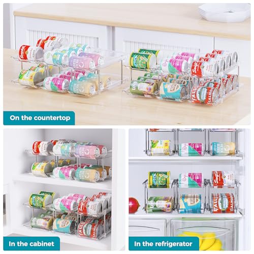 oylik Can Organizer for Pantry, 4 Tiers Can Storage Rack, up to 48 Cans Food Holders for Fridge, Cabinet and Pantry Organization - size: 4 Tiers*3 Rows