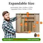 Kiasthome Acacia Wood Kitchen Silverware Drawer Organizer, Expandable Utensil Cutlery Drawer Organizer with Dividers, Flatware Organizer Silverware Tray for Spoon, Fork, 13''-21''x16.9'' (6-8 Slots) - size: 8 Slots Expandable