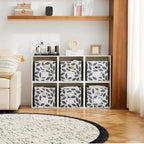MAX Houser Fabric Storage Bins Cubes Baskets Containers with Dual Plastic Handles for Home Closet Bedroom Drawers Organizers, Flodable, Grey, Set of 4 - color: 27 dark grey