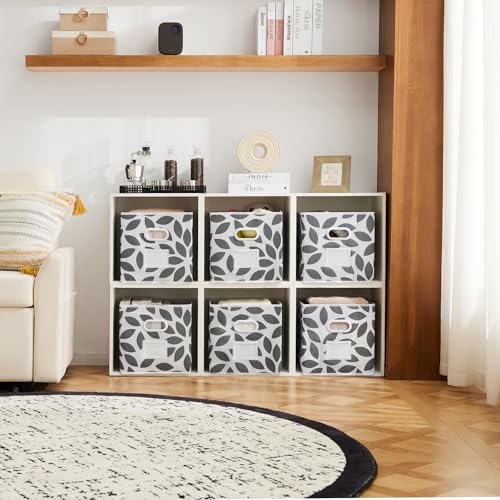 MAX Houser Fabric Storage Bins Cubes Baskets Containers with Dual Plastic Handles for Home Closet Bedroom Drawers Organizers, Flodable, Grey, Set of 4 - color: 27 dark grey