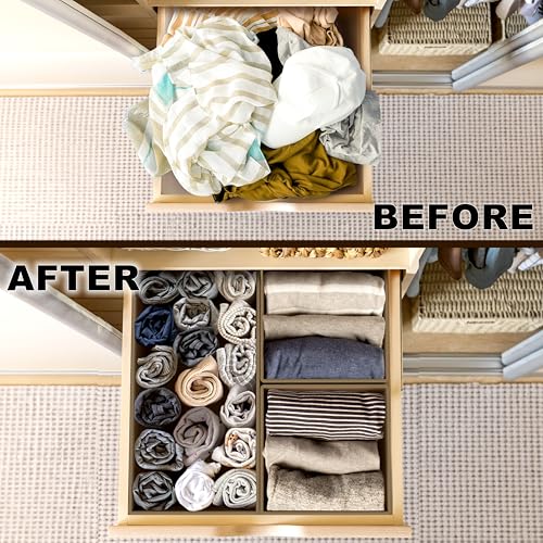 Simple Houseware Underwear Drawer Organizer for Lingerie/Undergarment/Bra/Panty/Sock/Onesie, Set of 6, Brown - color: Brown, size: Set of 6 - 2L / 2M / 2S