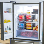 Stackable Soda Can Organizer Rack, Stacking Can Dispensers Refrigerator Organizer Bins Pop Soda Dispenser Canned For Fridge, Freezer, Kitchen, Cabinets (Black, 6)