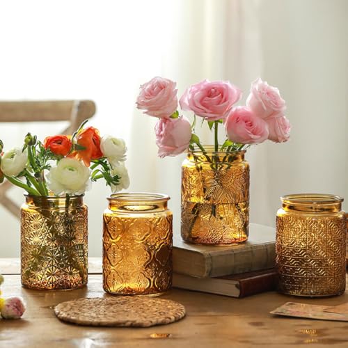 ANSQU Vintage 23.7oz Glass Jar with Solid Wood Lid - Airtight Storage for Loose Tea, Coffee, Candy, Cookies, Laundry Detergent - Decorative Kitchen Jar, Cute & Functional (Yellow, 1 Pack) - color: Yellow, size: 23.7 Ounces