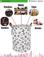 LANGYASHAN Laundry Basket Canvas Fabric Collapsible Organizer Basket for Storage Bin Toy Bins Gift Baskets Bedroom Clothes Children Nursery Hamper (Alphabet) - color: Letter