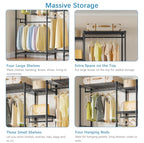 VIPEK Classic V6 Medium Heavy Duty Clothes Rack, 7-Tier Garment Rack with Adjustable Shelves, Portable Closet with 4 Hanging Rods, Space-Saving, 750lbs Capacity, 59.8" L x 14.6" W x 76.4" H, Black - color: Black, size: Classic V6 Medium