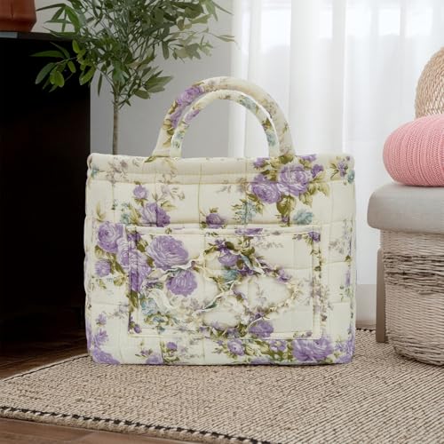 Quilted Laundry Basket with Handles, Aesthetic Collapsible Fabric Storage Basket for Clothes, Diapers & Toys - Multi-Purpose Boho Organizer Tote for Car, Home & Picnic (D) - color: D